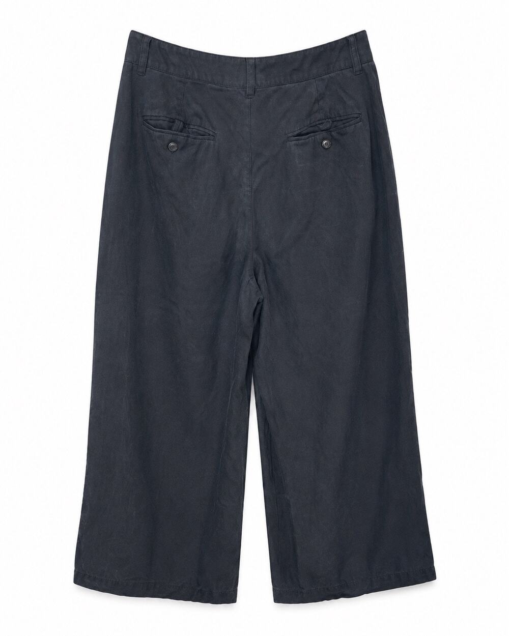 Madewell Faded Black Petite Pleated Wide-Leg Crop Pants 16P